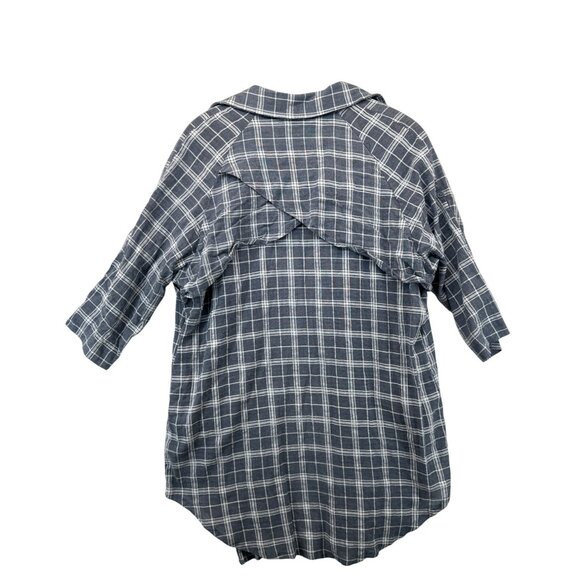 Andree by Unit Womens Cardigan Sz S Blue Plaid Outdoorsy Modern Lightwt Open - Picture 2 of 12